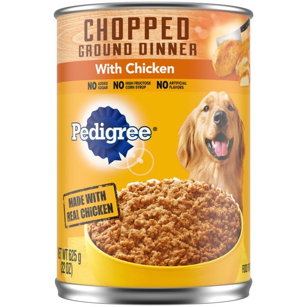 Dog Food Pedigree Chopped Ground Dinner Adult Canned Wet Dog Food Chicken hero