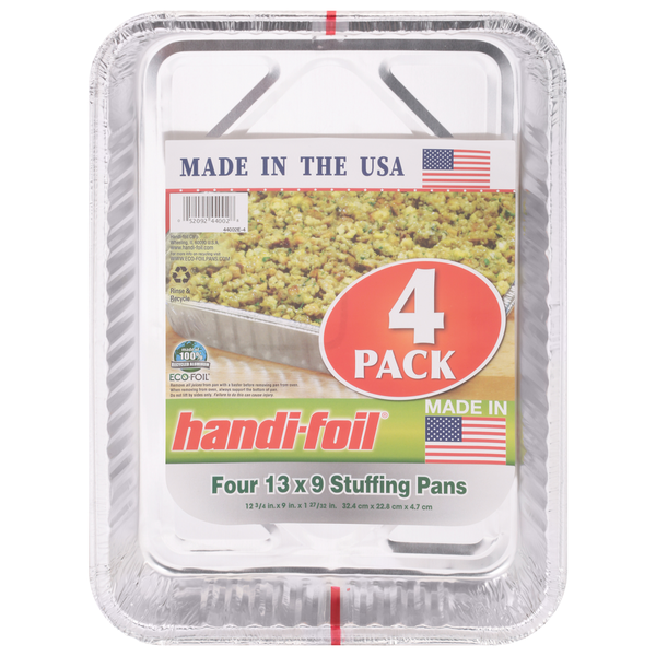 Kitchen Supplies Handi-foil Stuffing Pans, 13 x 9, 4 Pack hero