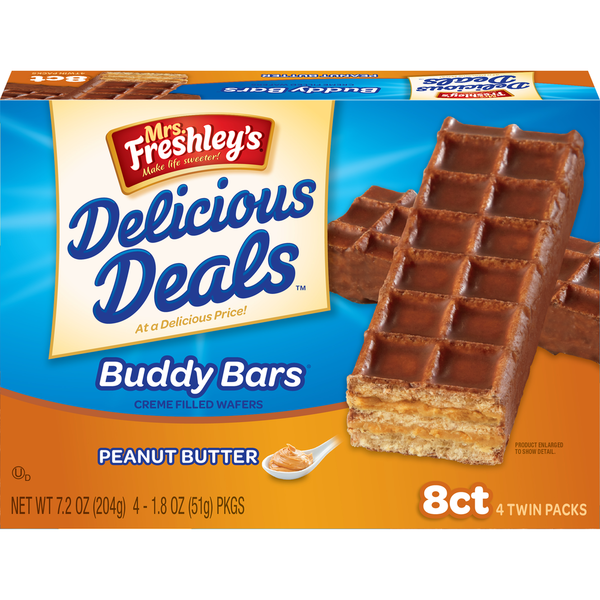 Breakfast Bars & Pastries Mrs. Freshley's Buddy Bars, Peanut Butter, Twin Packs hero