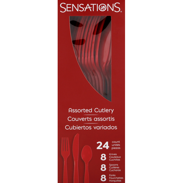 Kitchen Supplies Sensations Cutlery, Red, Plastic, Assorted hero