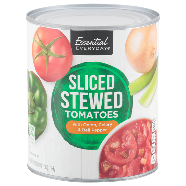 Canned & Jarred Vegetables Essential Everyday Tomatoes, Stewed, Sliced hero