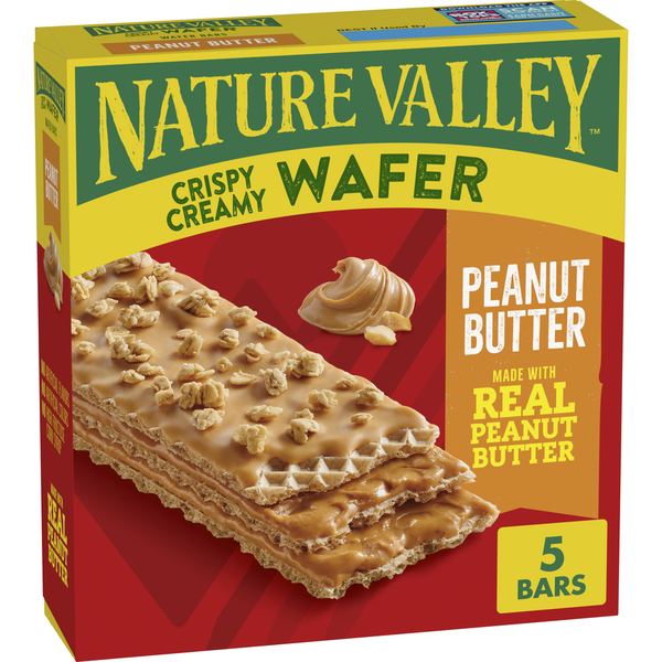 Breakfast Bars & Pastries Nature Valley Whole Grain Peanut Butter Wafer Bars Granola Snacks hero