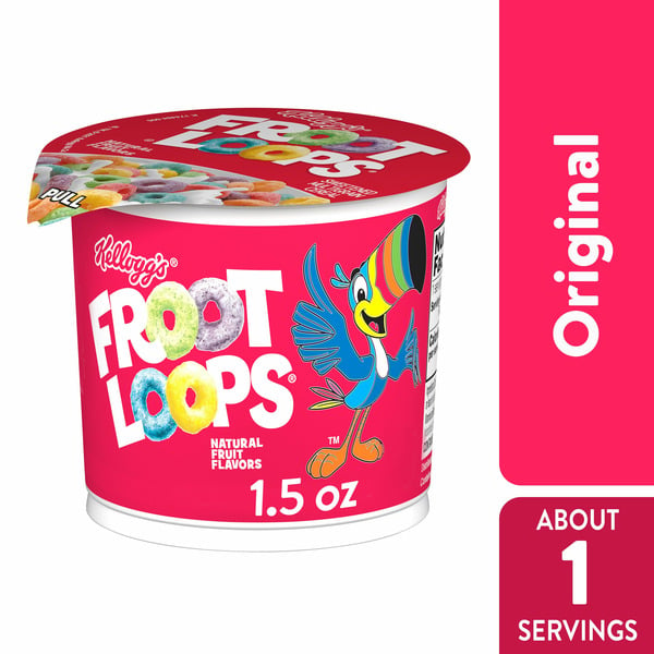 Breakfast & Cereal Kellogg Froot Loops Cold Breakfast Cereal, Fruit Flavored, Breakfast Snacks with Vitamin C, Original hero