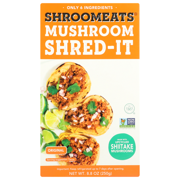 Frozen Vegan & Vegetarian Shroomeats Mushroom Shred-It Meat Alternative hero