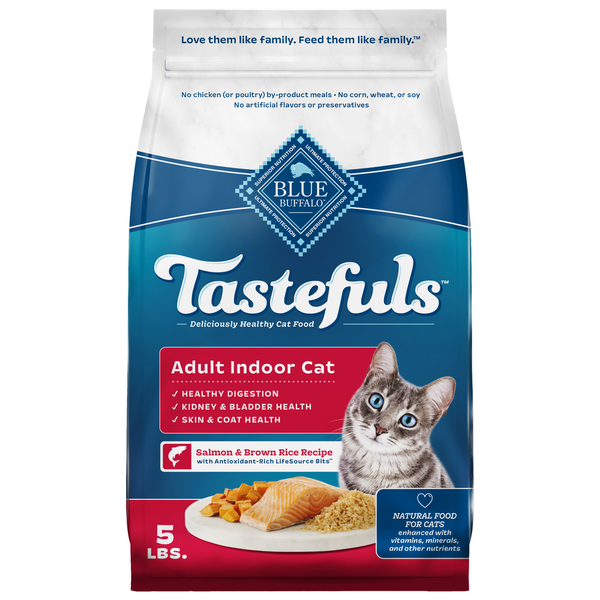 Cat Food & Care Blue Buffalo Tastefuls Natural Dry Food for Adult Indoor Cats, Salmon & Brown Rice hero