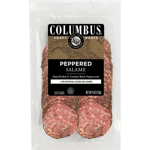 Specialty Packaged Deli Meats Columbus Sliced Peppered Salame hero