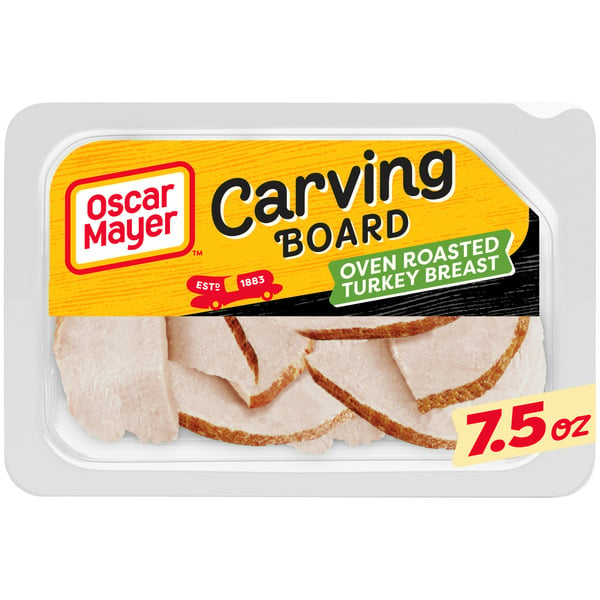 Packaged Lunchmeat Oscar Mayer Carving Board Oven Roasted Turkey Breast Sliced Deli Sandwich Lunch Meat hero