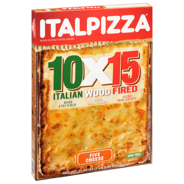 ITALPIZZA Pizza, Five Cheese, 10x15, Italian Wood Fired hero