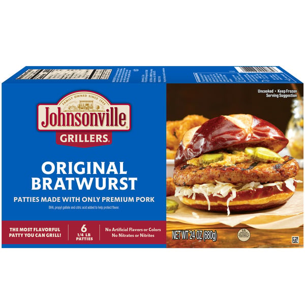 Frozen Meat & Seafood Johnsonville Grillers Original Brat Patties hero