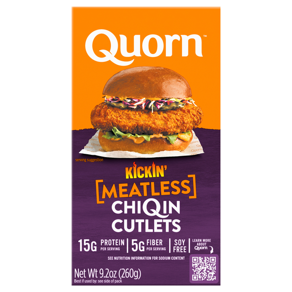 Frozen Vegan & Vegetarian Quorn Chiqin Cutlets, Kickin' Meatless hero