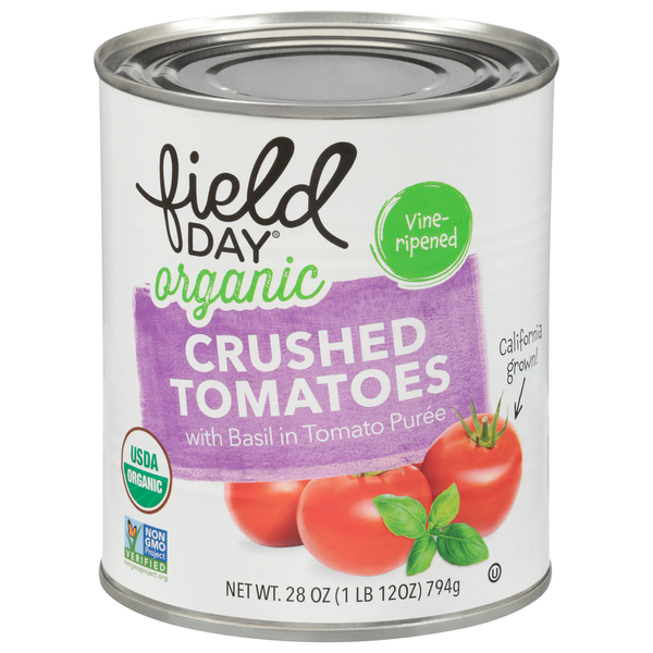 Canned & Jarred Vegetables FIELD DAY Tomatoes, Organic, Crushed, Vine-Ripened hero