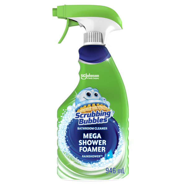 Cleaning Products Scrubbing Bubbles Mega Shower Foamer Disinfectant Bathroom Cleaner Trigger, Rainshower Scent hero