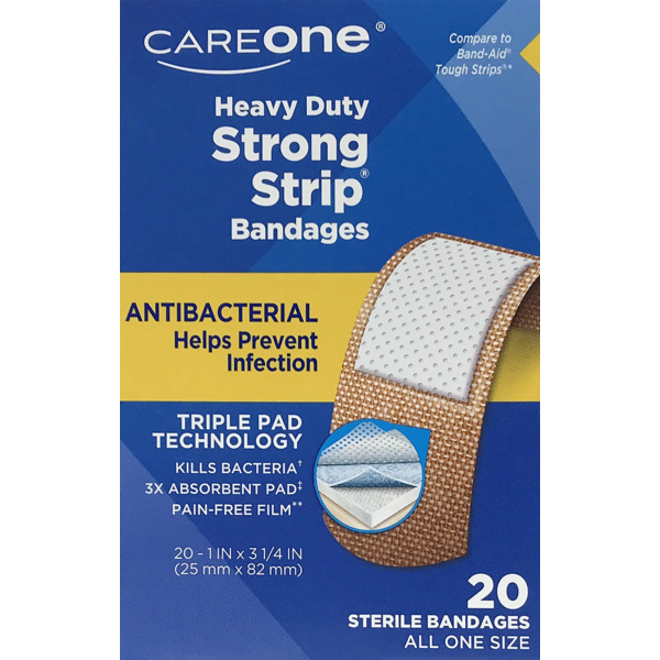 First Aid CareOne Heavy Duty Strong Strip Antibacterial Bandages hero