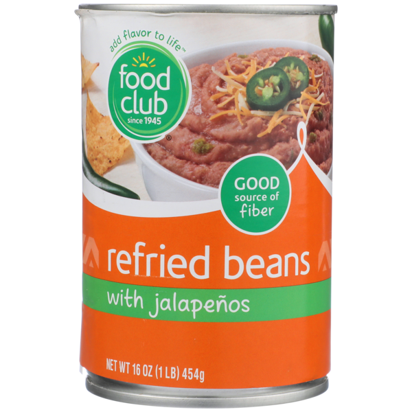 Prepared Meals Food Club Refried Beans With Jalapenos hero