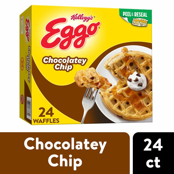 Frozen Breakfast Kellogg’s Eggo Frozen Waffles, Frozen Breakfast, Breakfast Food, Chocolatey Chip hero