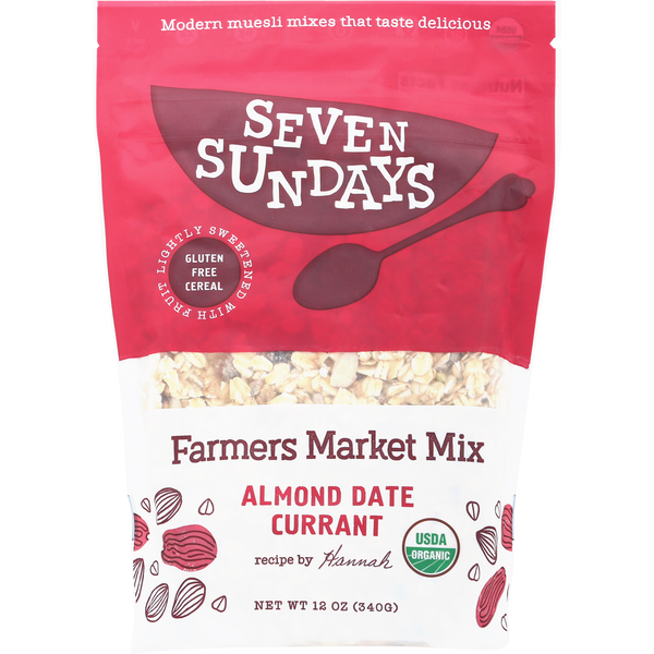 Nuts, Seeds & Dried Fruit Seven Sundays Cereal, Almond Date Currant, Farmers Market Mix hero