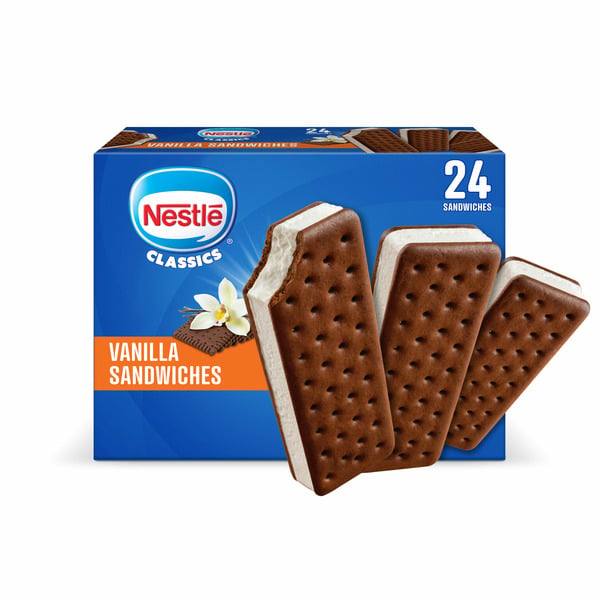 Ice Cream & Ice Nestle Vanilla Ice Cream Sandwiches hero