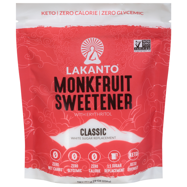 Baking Supplies & Decor Lakanto White Sugar Replacement, Classic, Monkfruit Sweetener hero