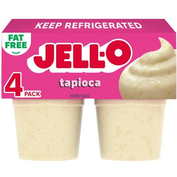 Refrigerated Pudding & Desserts Jell-O Tapioca Fat Free Refrigerated Pudding Cup Snacks hero