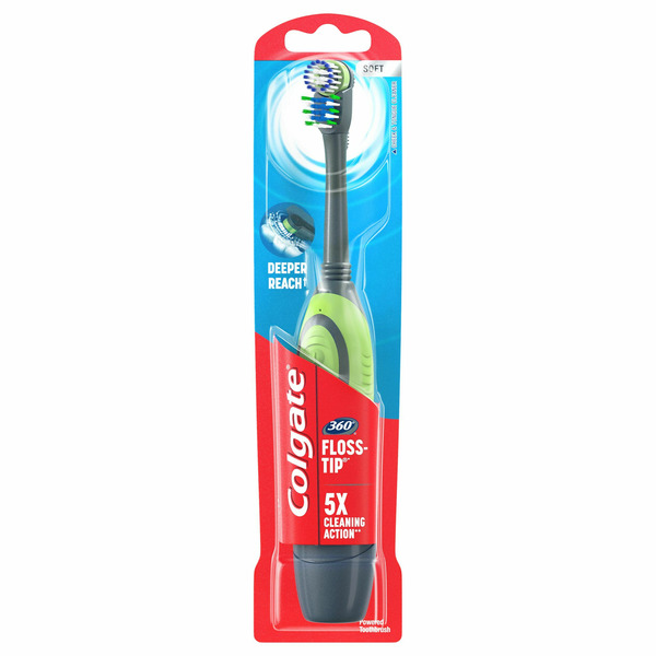 Oral Hygiene Colgate Total Floss-Tip Electric Toothbrush, Battery Powered, Soft hero