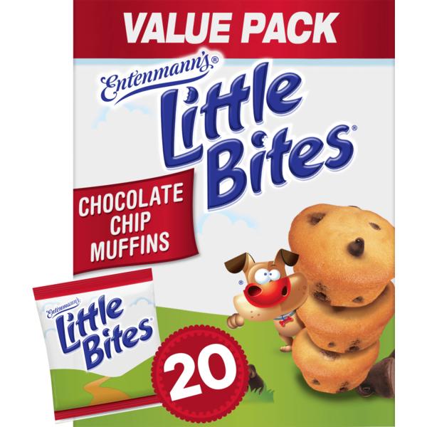 Cookies & Cakes Entenmann's Little Bites, 20 packs, Chocolate Chip Mini Muffins hero