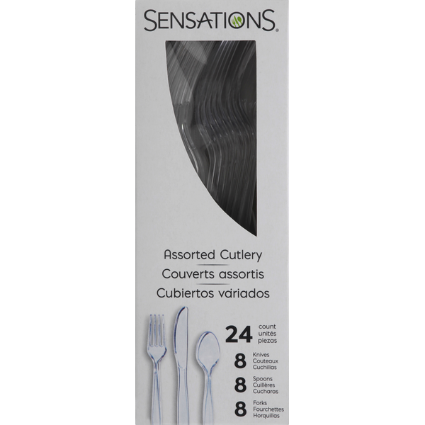 Kitchen Supplies Sensations Cutlery, Clear, Plastic hero