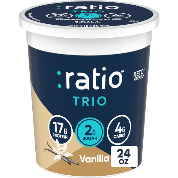 Yogurt Ratio Trio Vanilla Yogurt Cultured Dairy Keto Friendly Snack hero