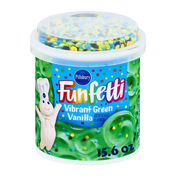 Baking Supplies & Decor Pillsbury Funfetti Vibrant Green Vanilla Frosting hero