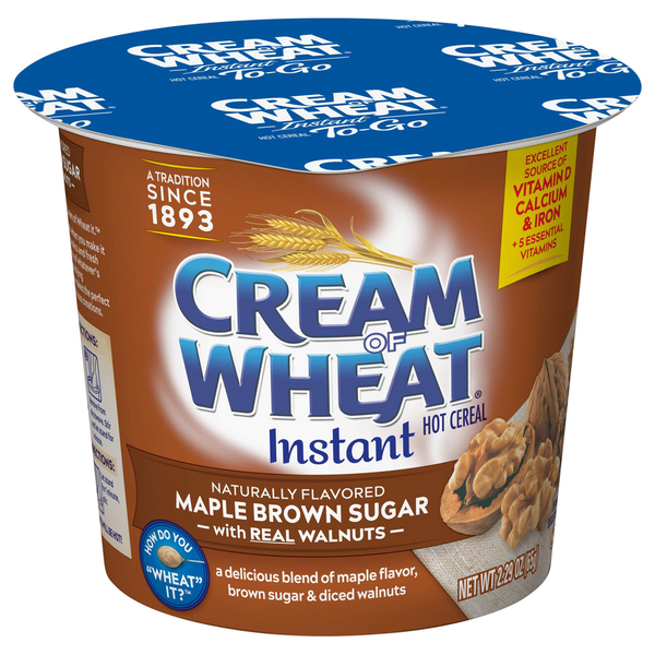 Hot Cereal & Pancake Mixes Cream of Wheat Hot Cereal, Instant, Maple Brown Sugar with Real Walnuts hero