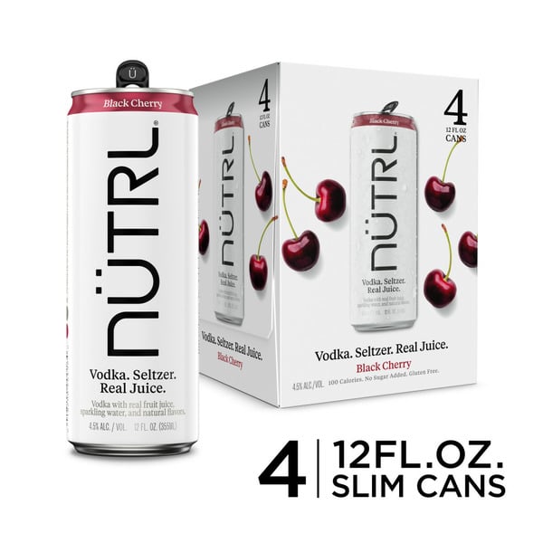 Nutrl Real Juice Black Cherry Vodka Hard Seltzer hero