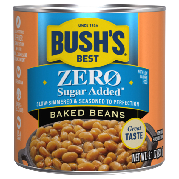 Canned & Jarred Vegetables Bush's Best Baked Beans, Zero Sugar Added hero