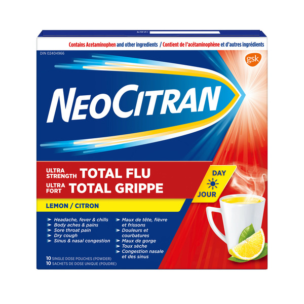 Cough, Cold & Flu NeoCitran Ultra Strength Total Flu Non-Drowsy Lemon hero