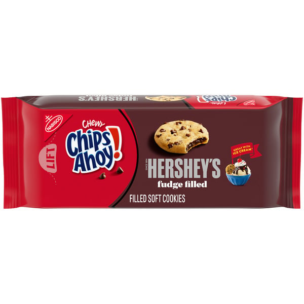 Bakery Desserts Chips Ahoy! Chewy Hershey'S Fudge Filled Soft Cookies hero