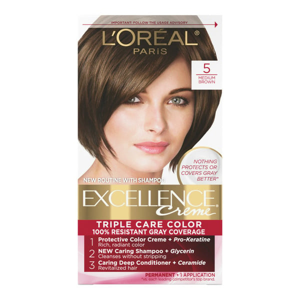 Hair Care L'Oreal Creme Permanent Triple Care Hair Color, 5 Medium Brown hero