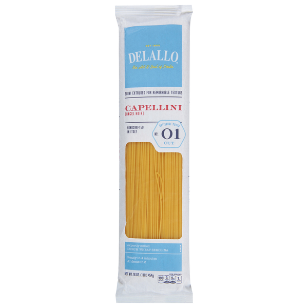 Dry Pasta DeLallo Capellini, Angel Hair, No. 01 Cut hero