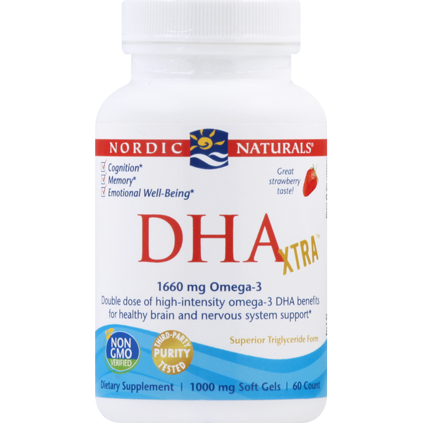 Vitamins & Supplements Nordic Naturals DHA, Xtra, 1000 mg, Softgels, Strawberry hero