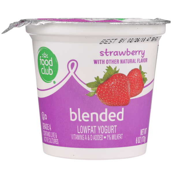 Yogurt Food Club Strawberry Blended Lowfat Yogurt hero