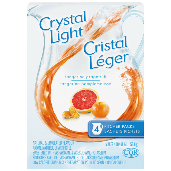 Juice & Nectars Crystal Light Pitcher Packs, Tangerine Grapefruit hero