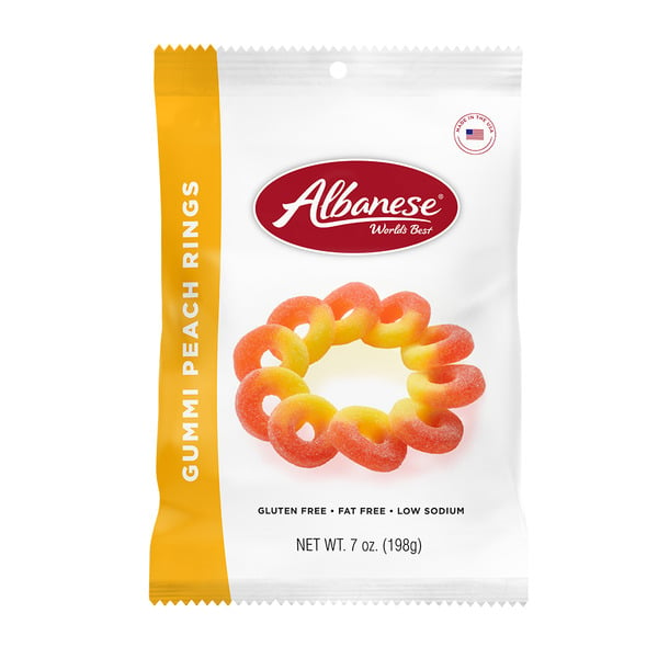 Candy & Chocolate Albanese Gummi Peach Rings hero