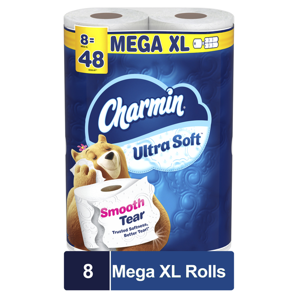 Paper Goods Charmin Ultra Soft Toilet Paper Super Mega Rolls hero