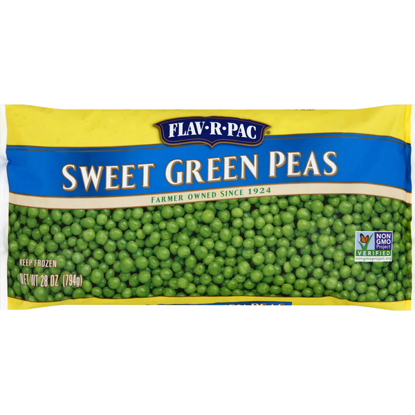 Frozen Produce Flav R Pac Green Peas, Sweet hero