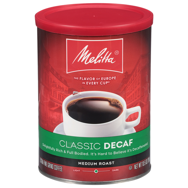 Coffee Melitta Coffee, Extra Fine Grind, Medium Roast, Classic, Decaf hero