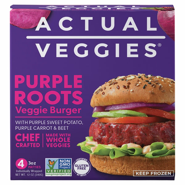 Actual Veggies Purple Roots Veggie Burger hero