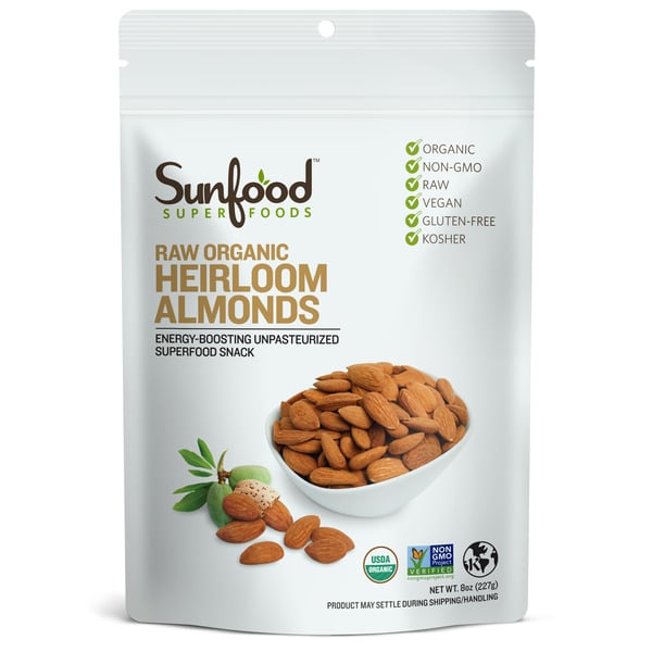 Nuts, Seeds & Dried Fruit Sunfood Superfood Heirloom Almonds hero