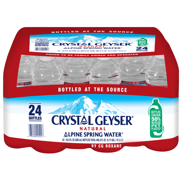 Water, Seltzer & Sparkling Water Crystal Geyser Spring Water, Natural, Alpine hero