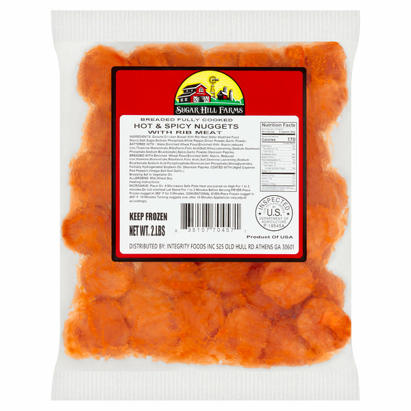 Frozen Meat & Seafood Sugar Hill Farms Breaded Hot & Spicy With Rib Meat Nuggets hero