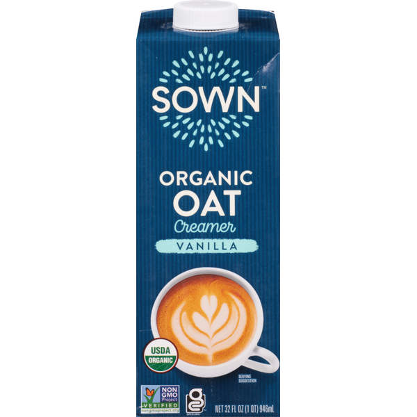 Cream Sown Oat Creamer, Organic, Vanilla hero