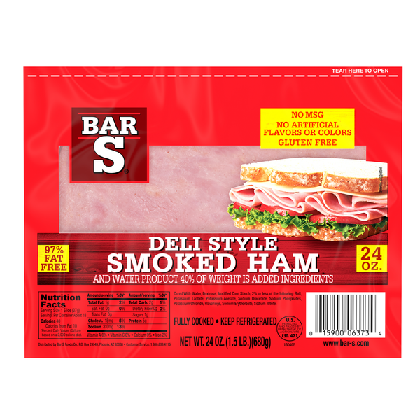 Lunch Meat Bar-S Deli Style Smoked Ham Lunch Meat hero