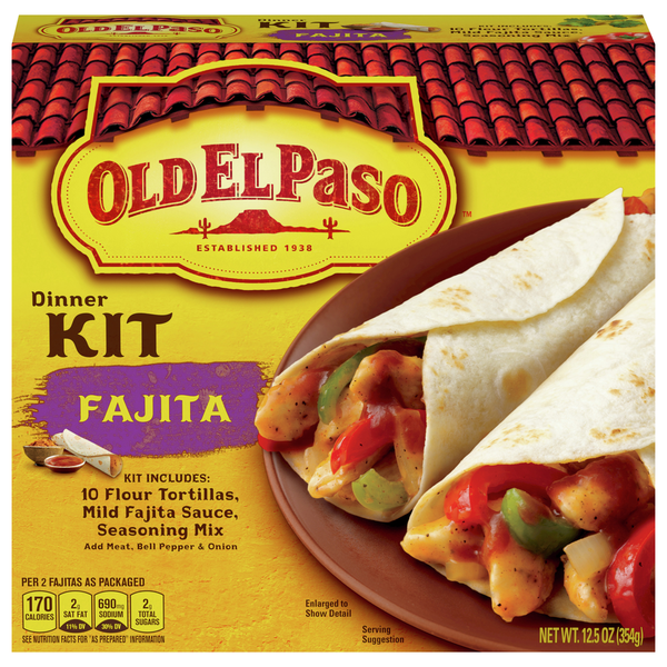 Latino Foods Old El Paso Dinner Kit, Fajita hero