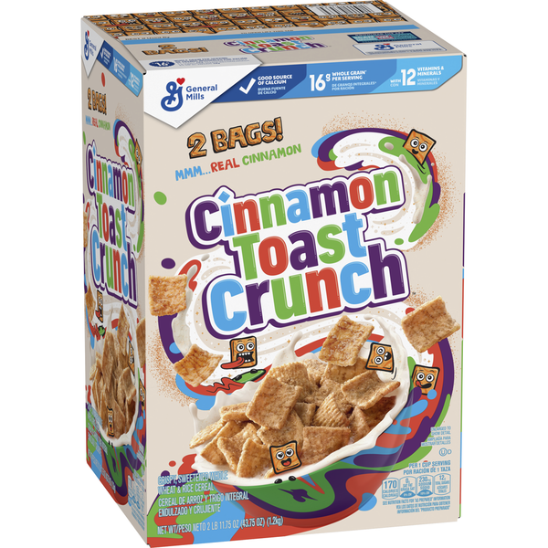 Cereal & Granola Cinnamon Toast Crunch Breakfast Cereal, Cinnamon Sugar Squares hero